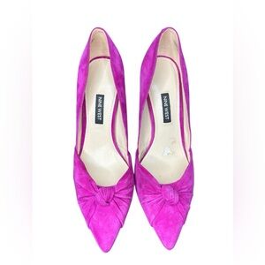 Nine West beautiful hot pink Suede Heels with Pointed Toe sz 7.5 preloved